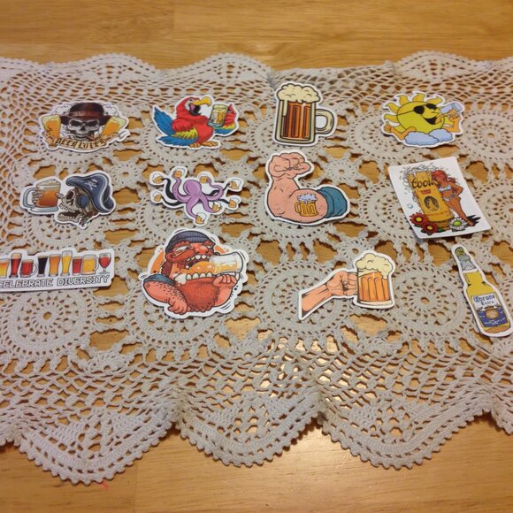 Stickers, beer theme, bundle of 16 - Picture 1 of 4